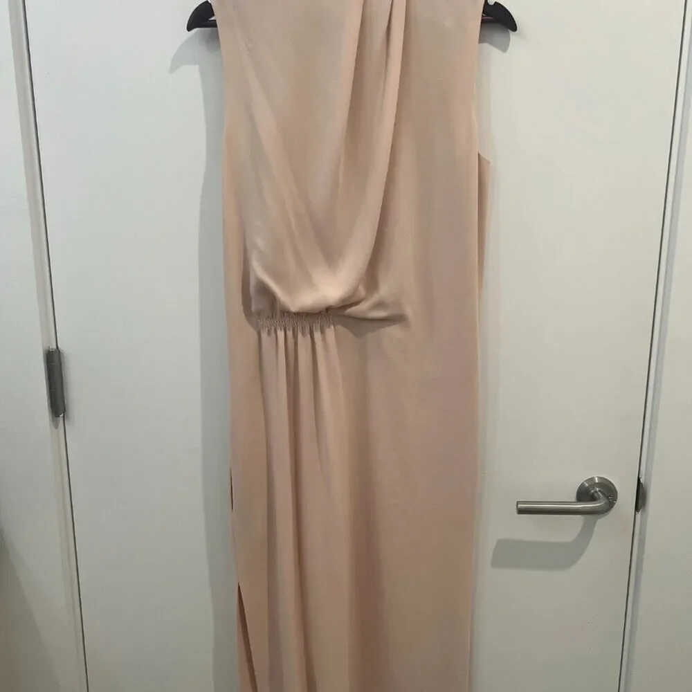 Joseph Cream Draped Sleeveless Midi Dress Size S Elegant Minimalist Designer - Picture 4 of 8